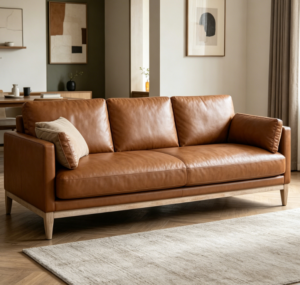 Modern farmhouse style velvet living room sofa